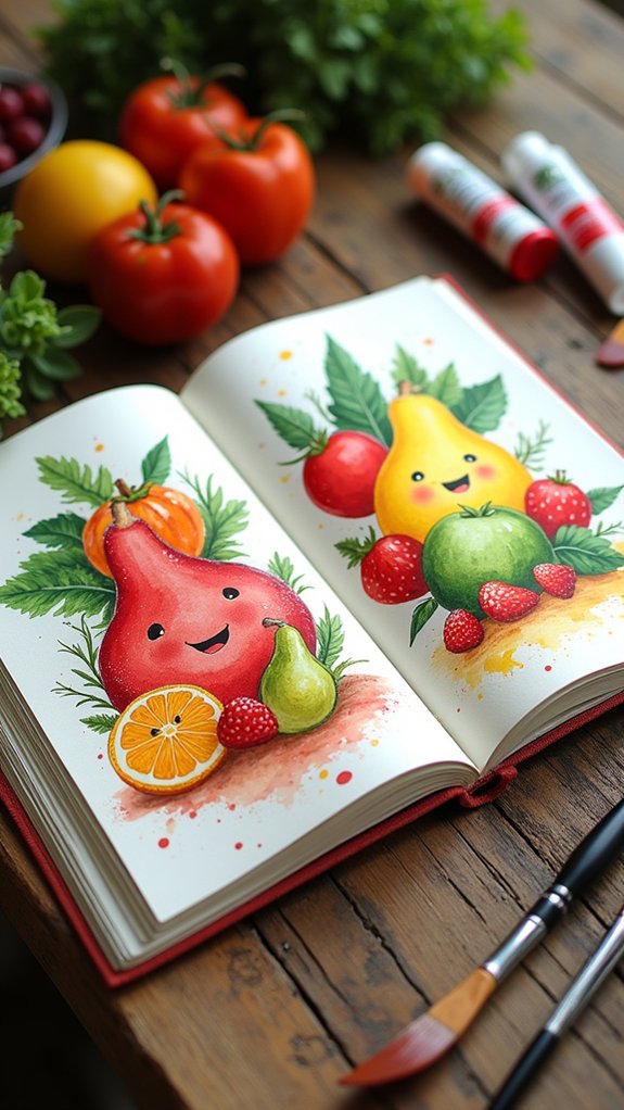 playful food illustrations adventure