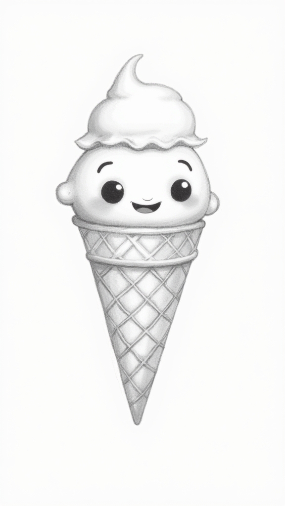 playful ice cream character