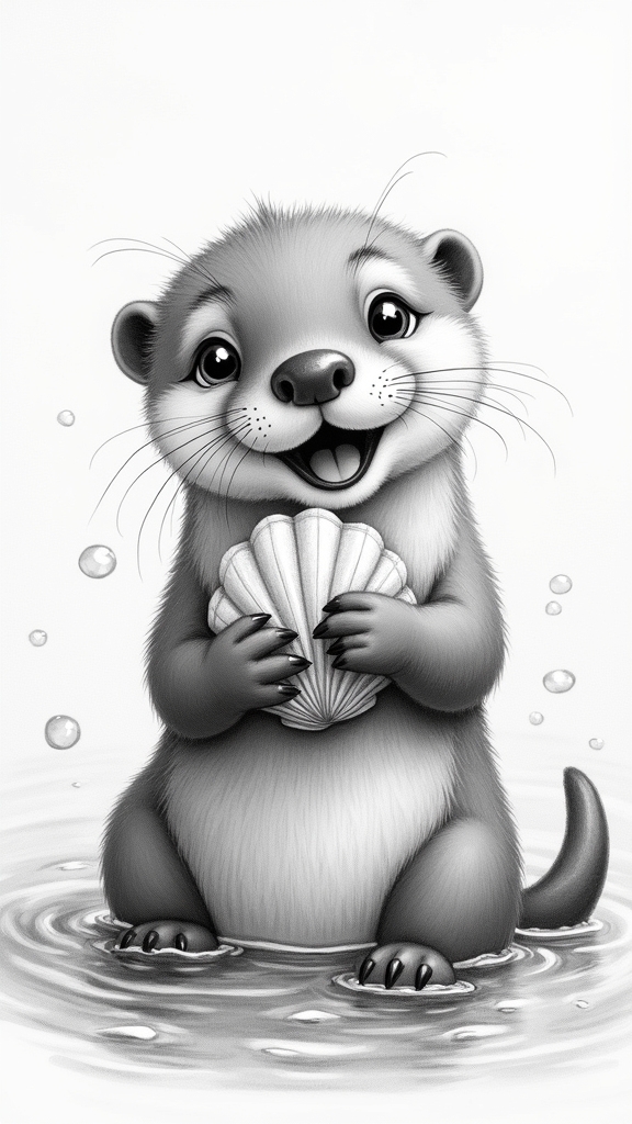 playful otter drawing tips