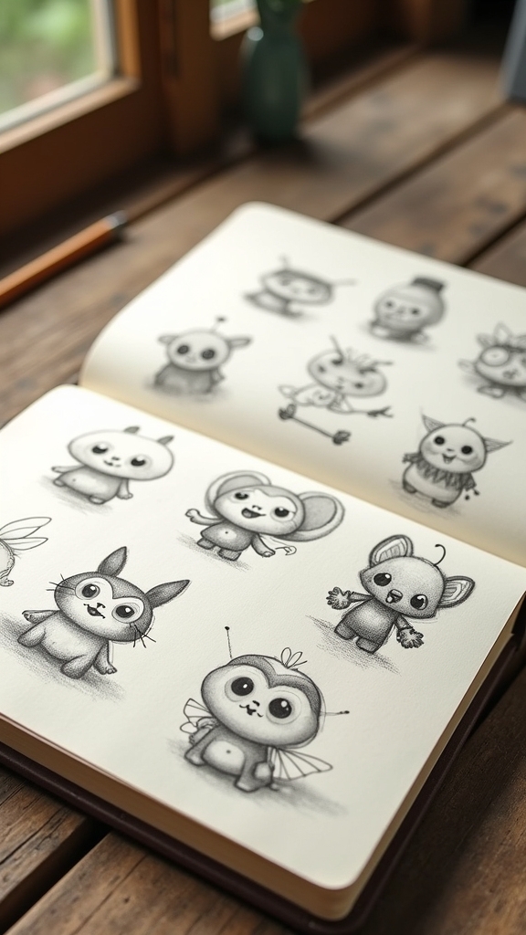 playful oversized cartoon characters