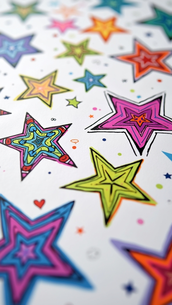playful star doodle designs
