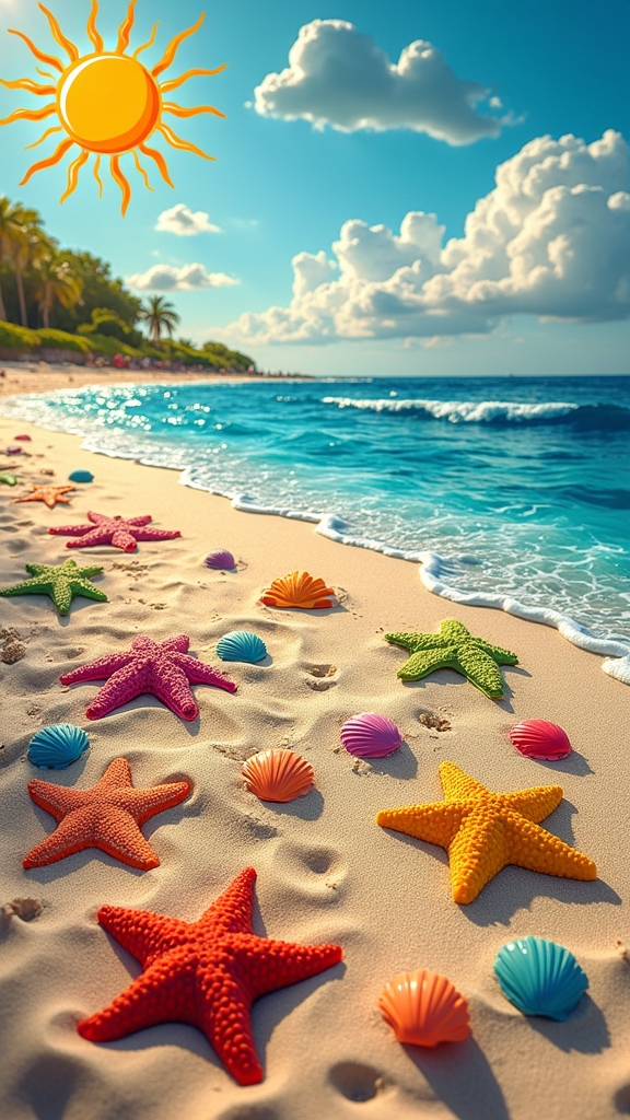 playful summer beach doodles