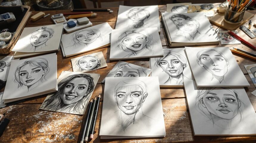 portrait sketching practice ideas