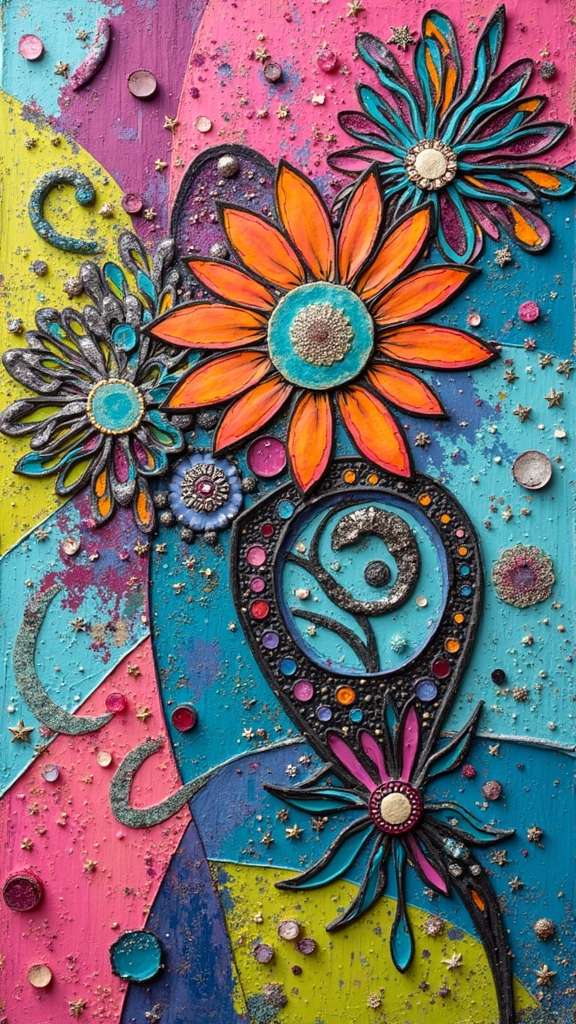 posca markers enhance collages