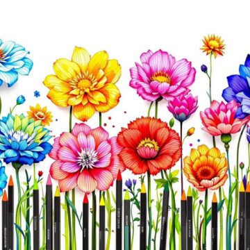 posca pen flower sketches