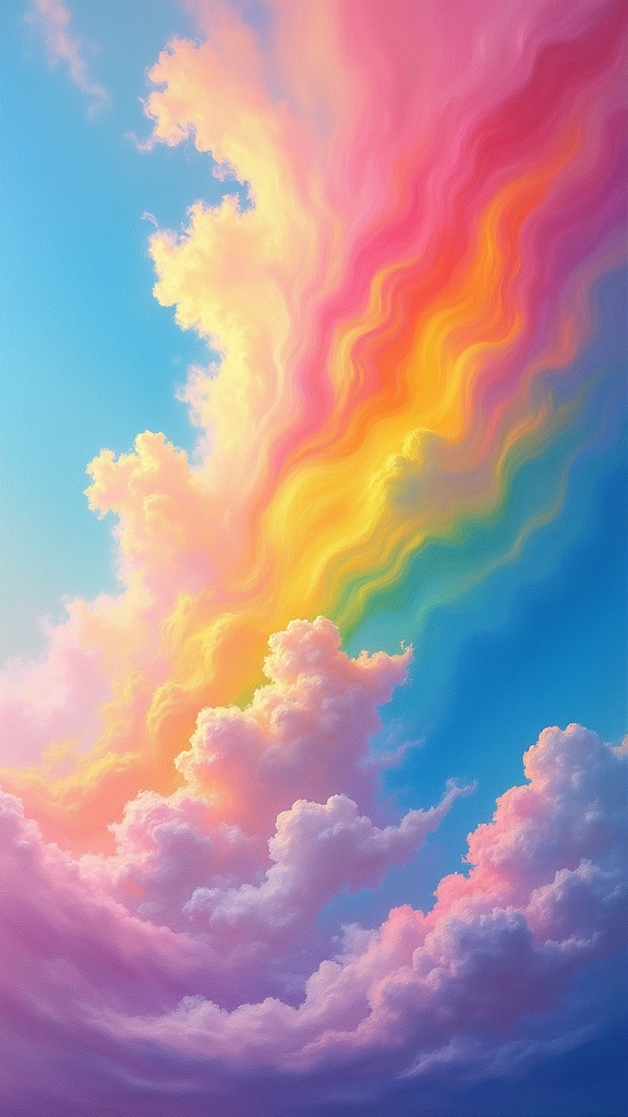 rainbow cloud art magic