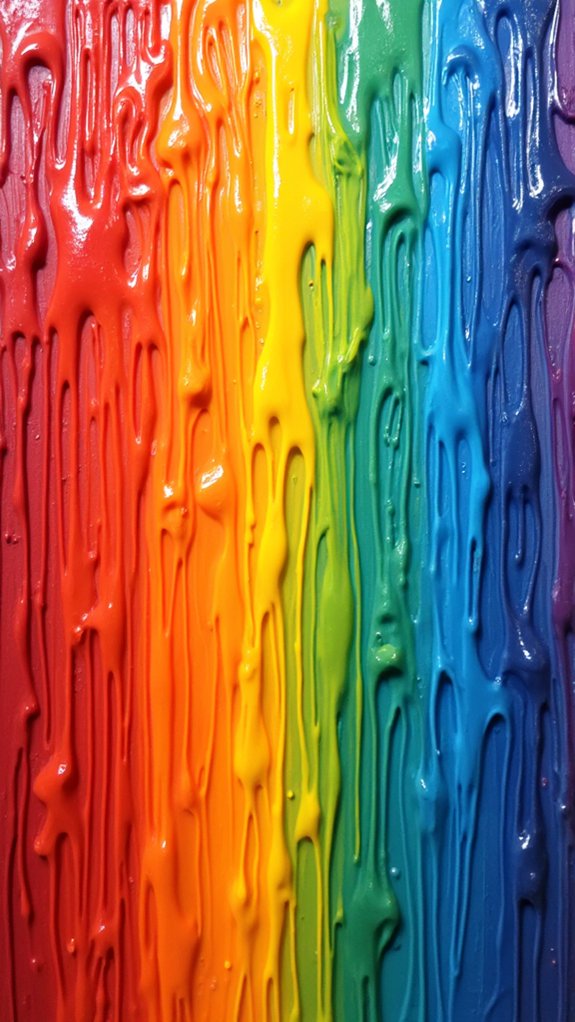 rainbow drips fluid mixing