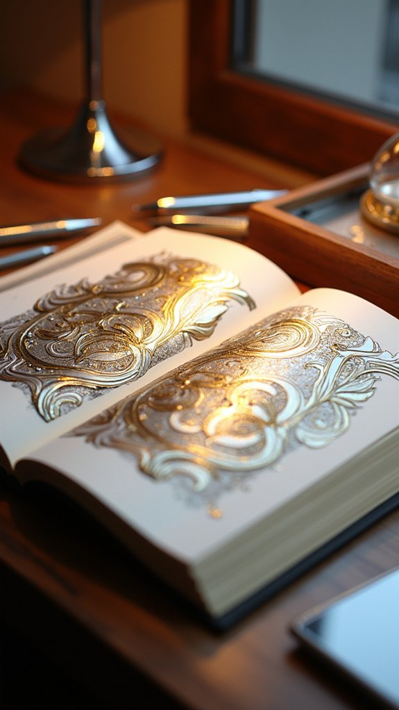 reflective metallic sketchbook accents