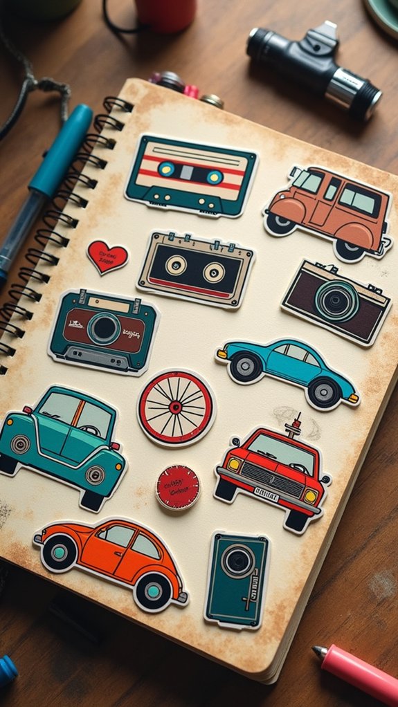 retro sticker aesthetic vibes