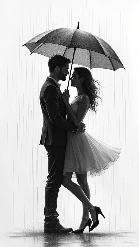 romance under rainy skies