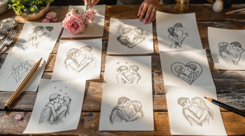 romantic pencil art sketches