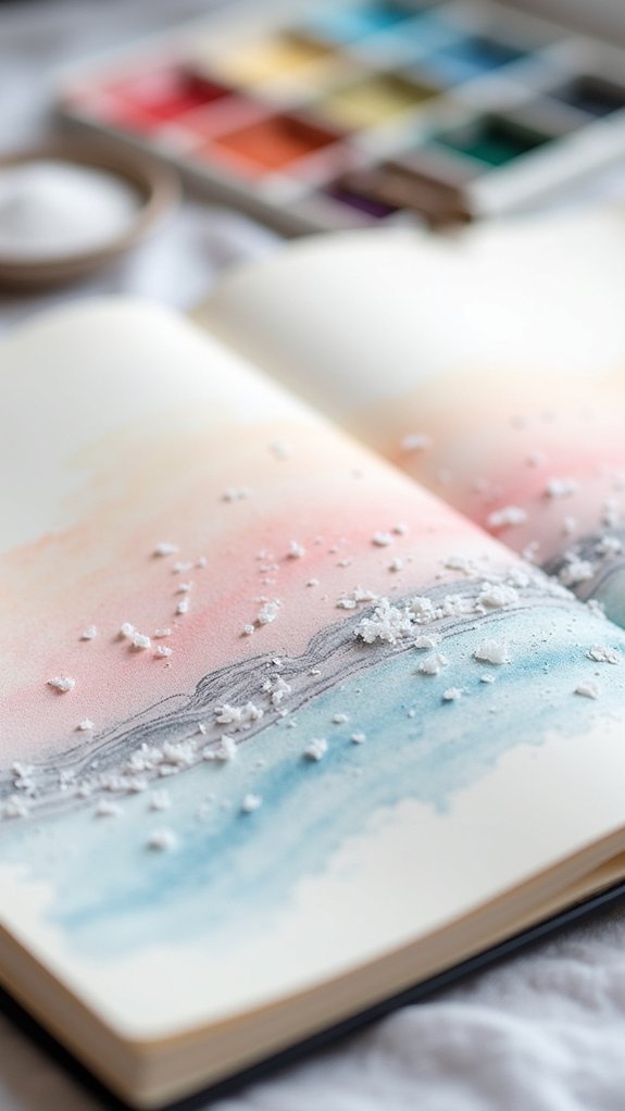 salt timing for watercolor magic