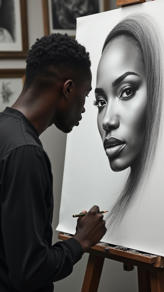 serene black and white portraits