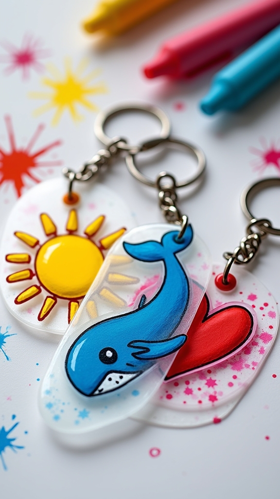 shrink plastic keychains creation