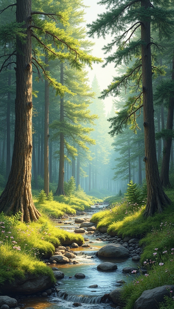 simple forest scene sketches