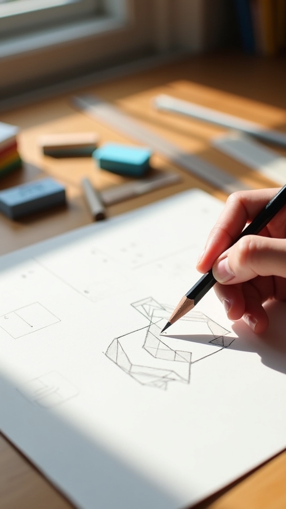 sketch basic shapes first