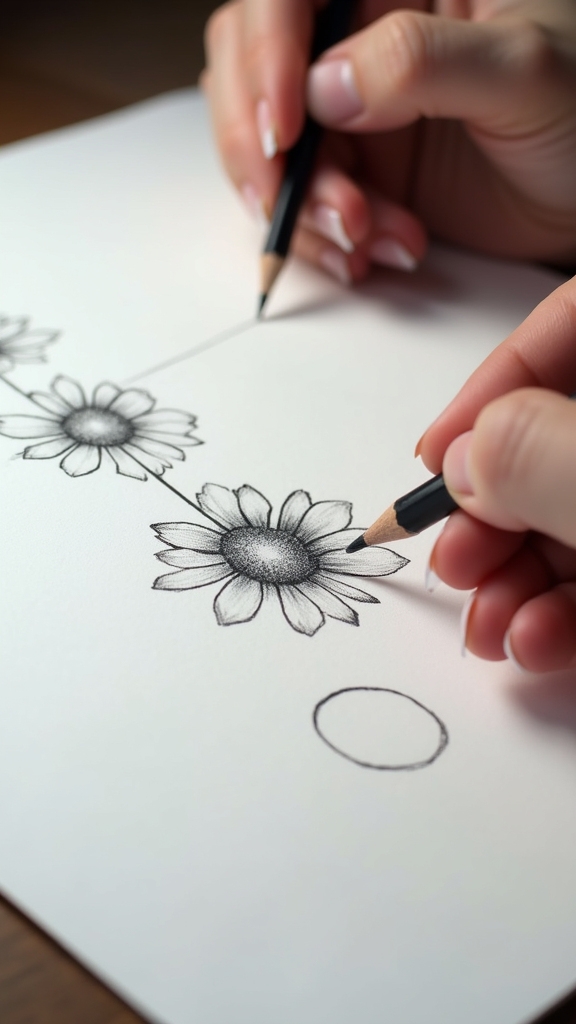 sketch basic shapes lightly