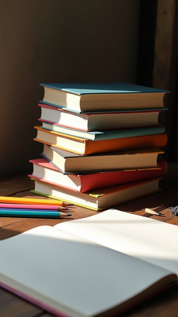 sketch lively book stacks