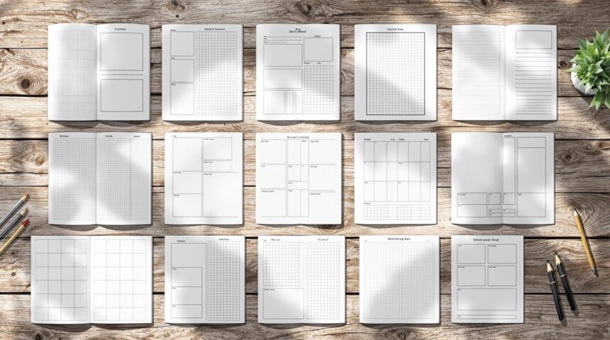 sketchbook layout planning templates