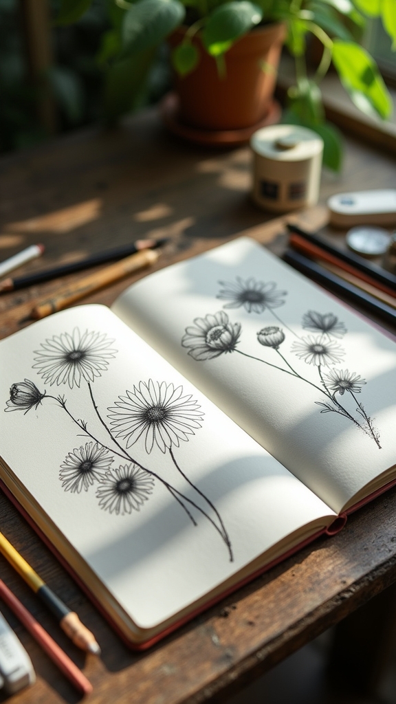 sketching flowers with confidence