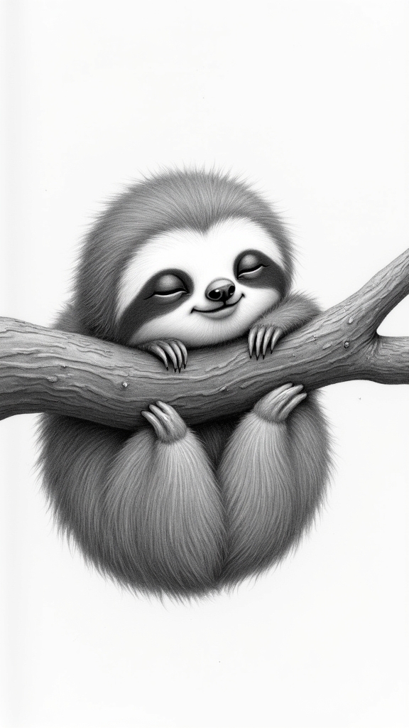 sleepy sloth relaxed habitat