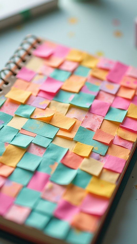 sticky note mosaic art
