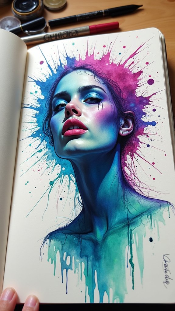 surreal watercolor portrait effects
