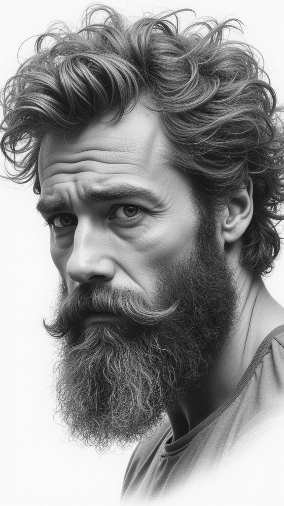 textured hair and beard