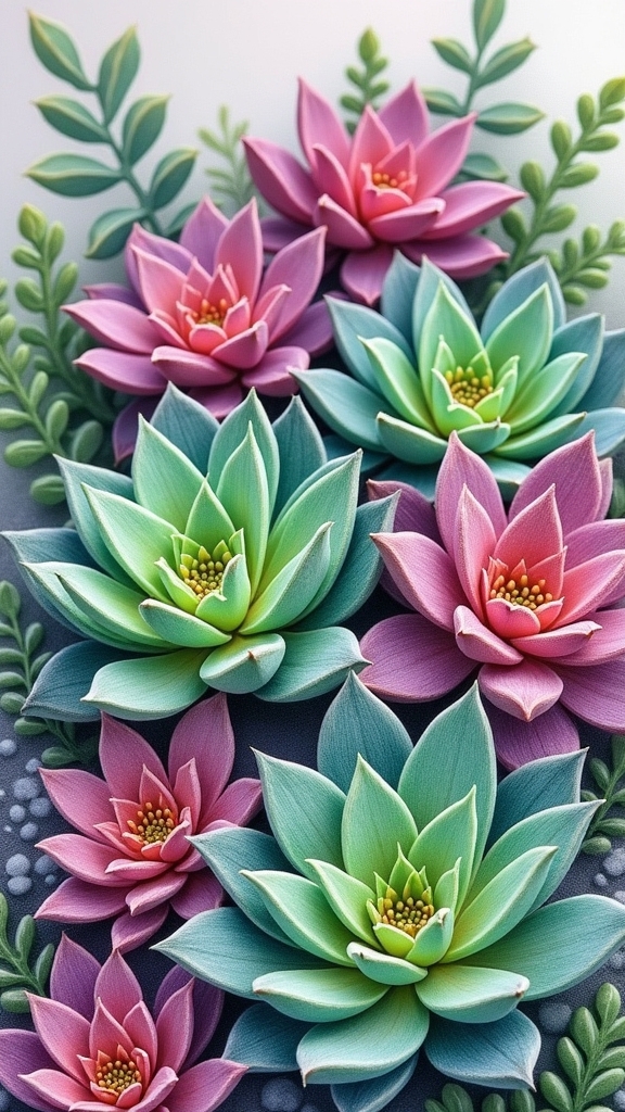 textured succulent drawing techniques
