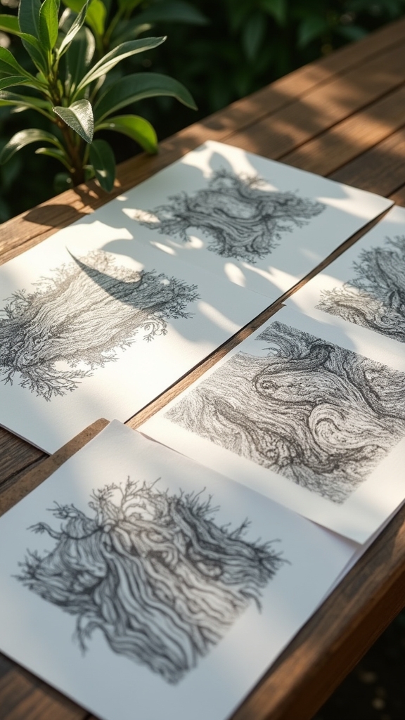textured tree drawing techniques
