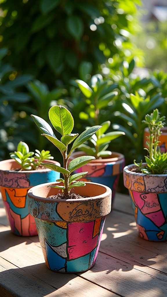 transform pots with abstract art