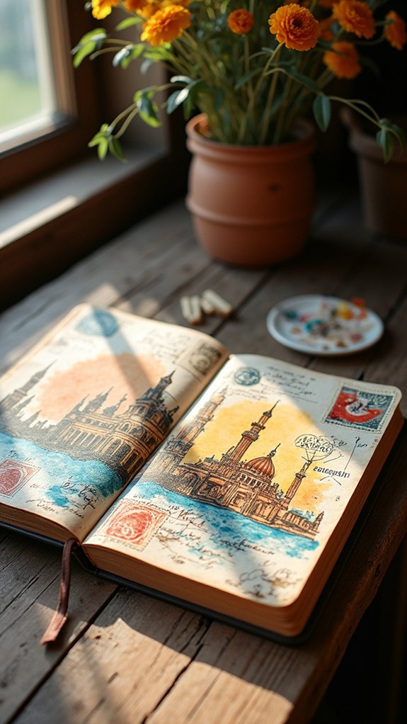 travel memorabilia layering techniques