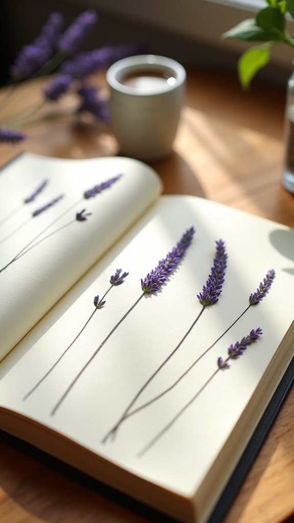 unique lavender sprigs drawing