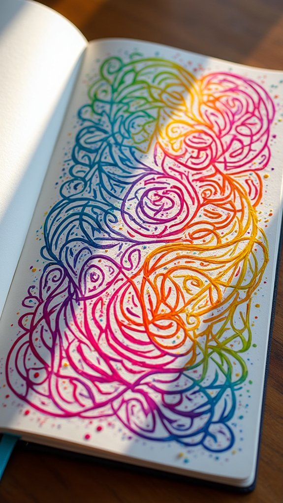 vibrant abstract line art