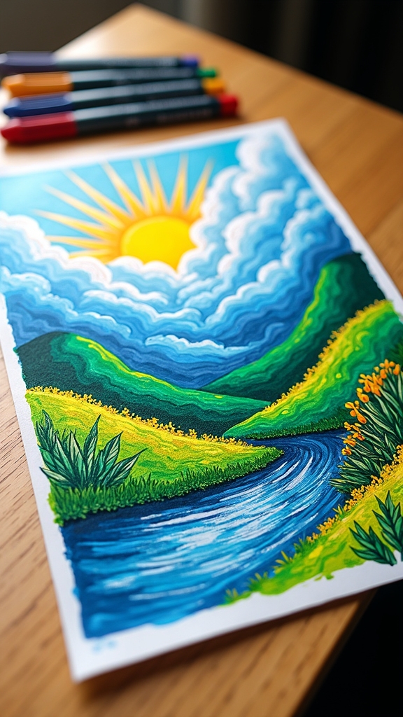 vibrant blended nature scenes