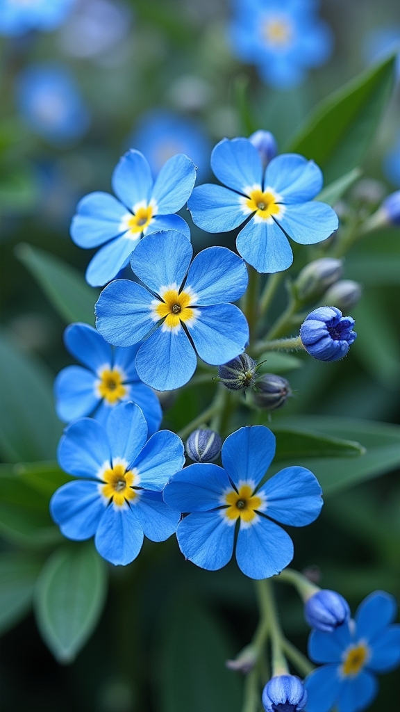 vibrant blue floral sketches