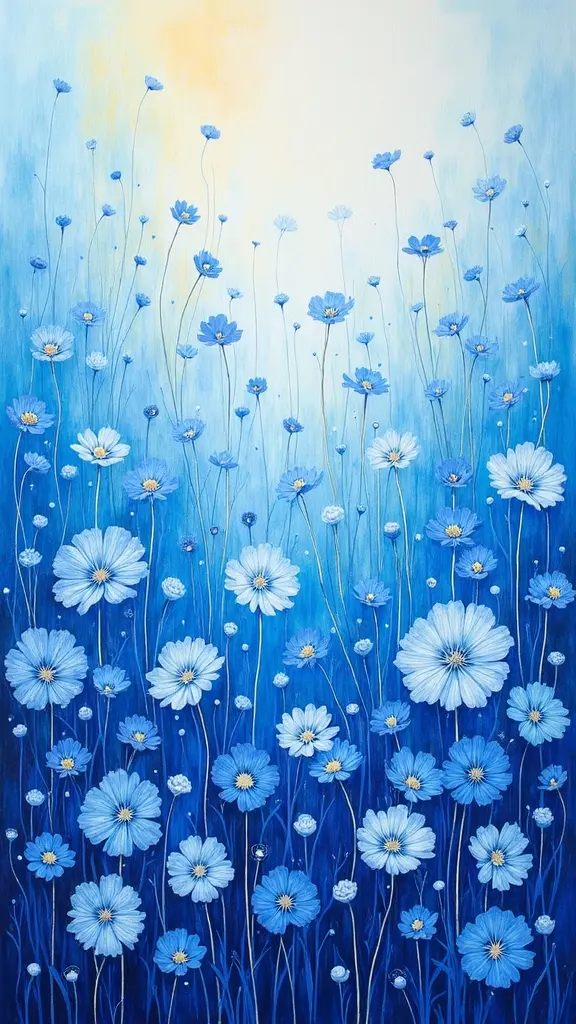 vibrant blue flower fields