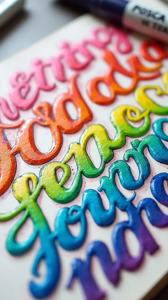 vibrant creative journal lettering