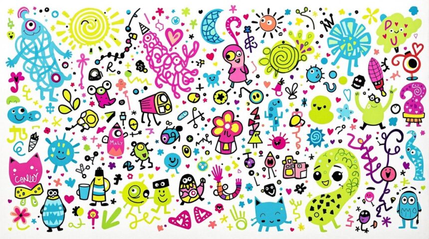 vibrant doodles for joy
