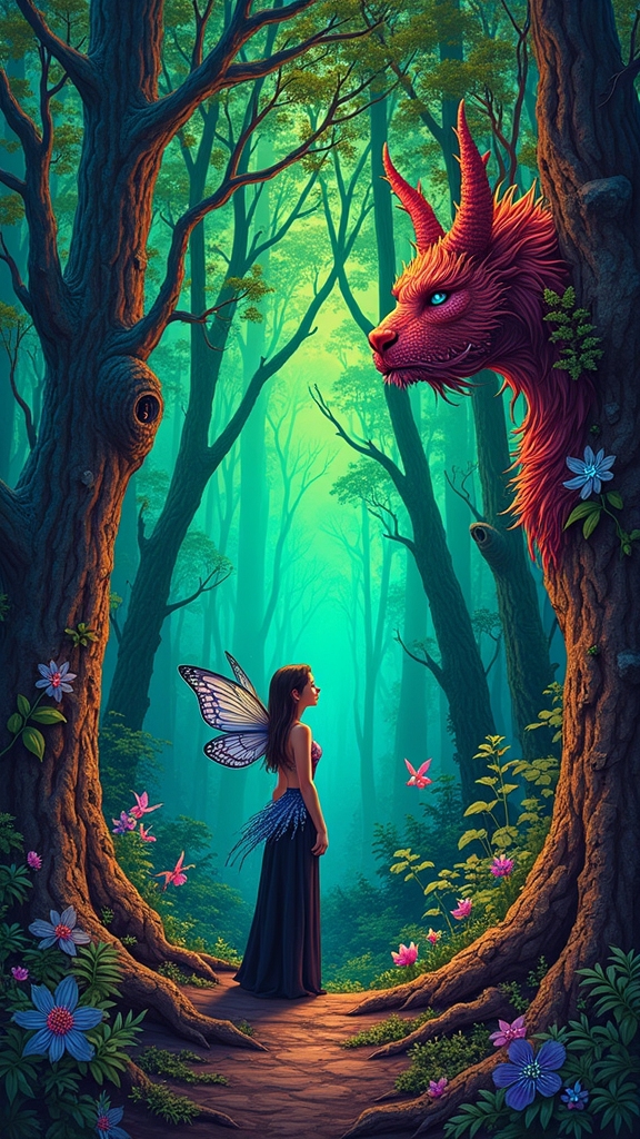 vibrant fantasy creature design