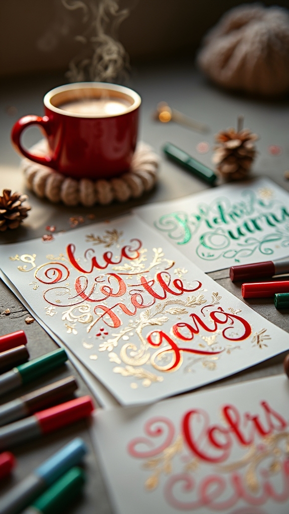 vibrant festive lettering tools