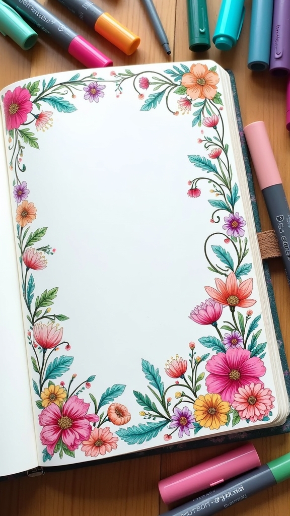 vibrant floral doodle designs