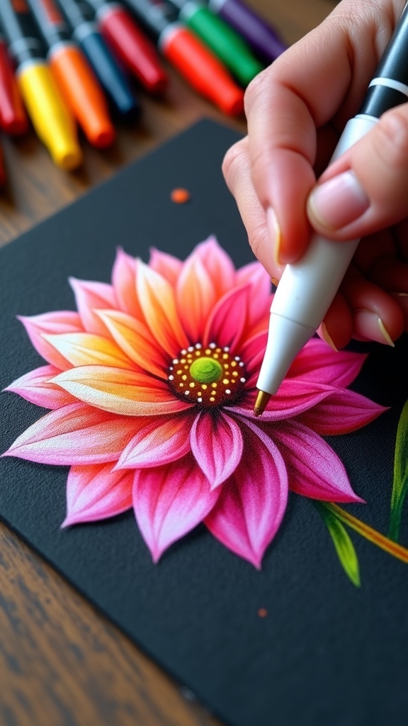 vibrant flower color blending