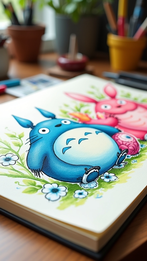 vibrant ghibli character art