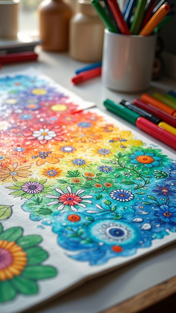 vibrant layered canvas illustrations