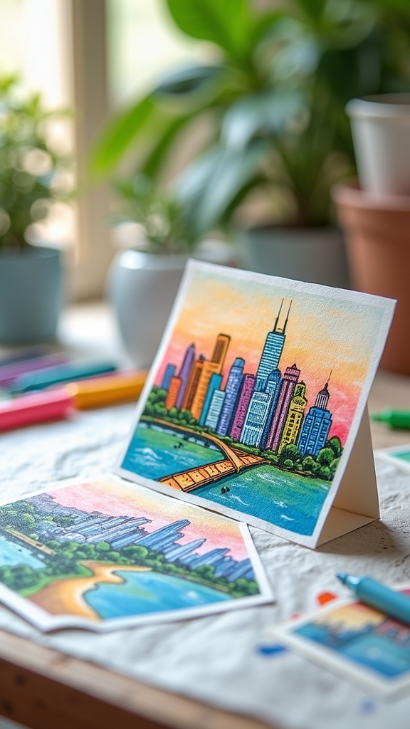 vibrant miniature cityscapes created