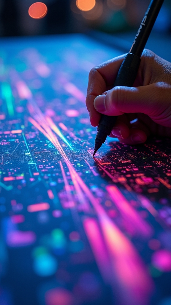 vibrant neon city scenes