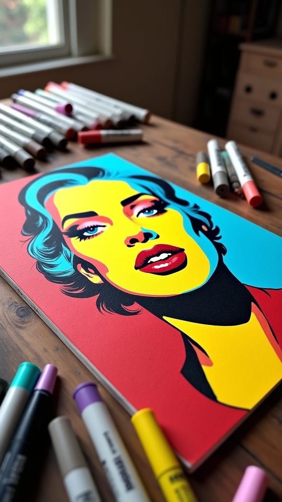 vibrant playful pop art portraits