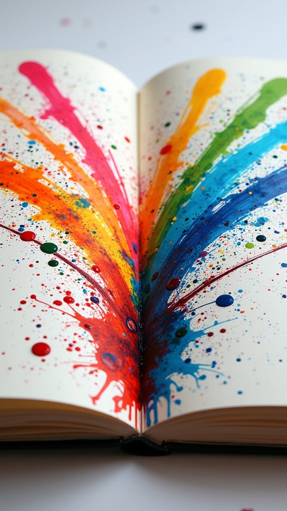 vibrant splatter paint technique