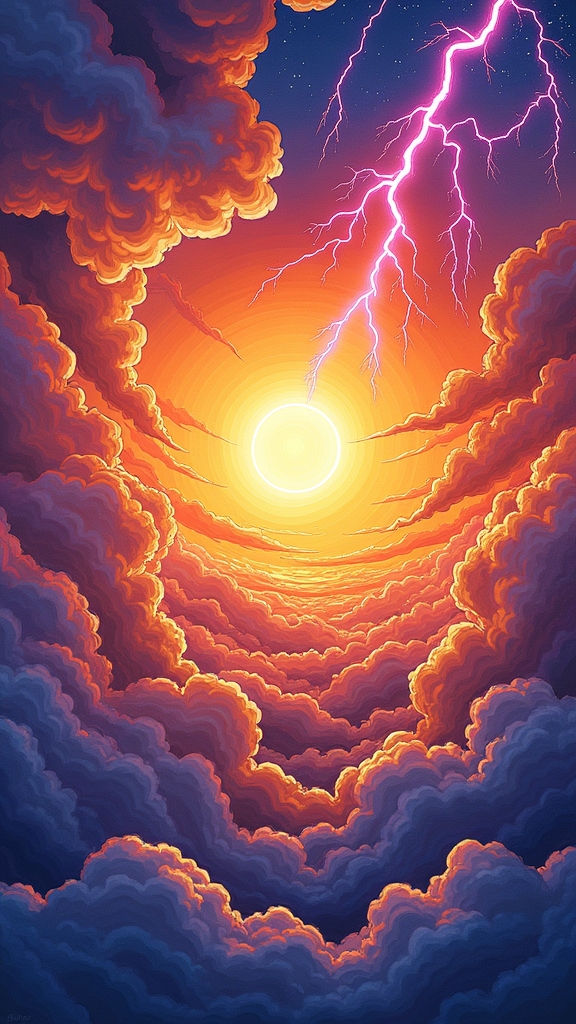 vibrant stormy sky art